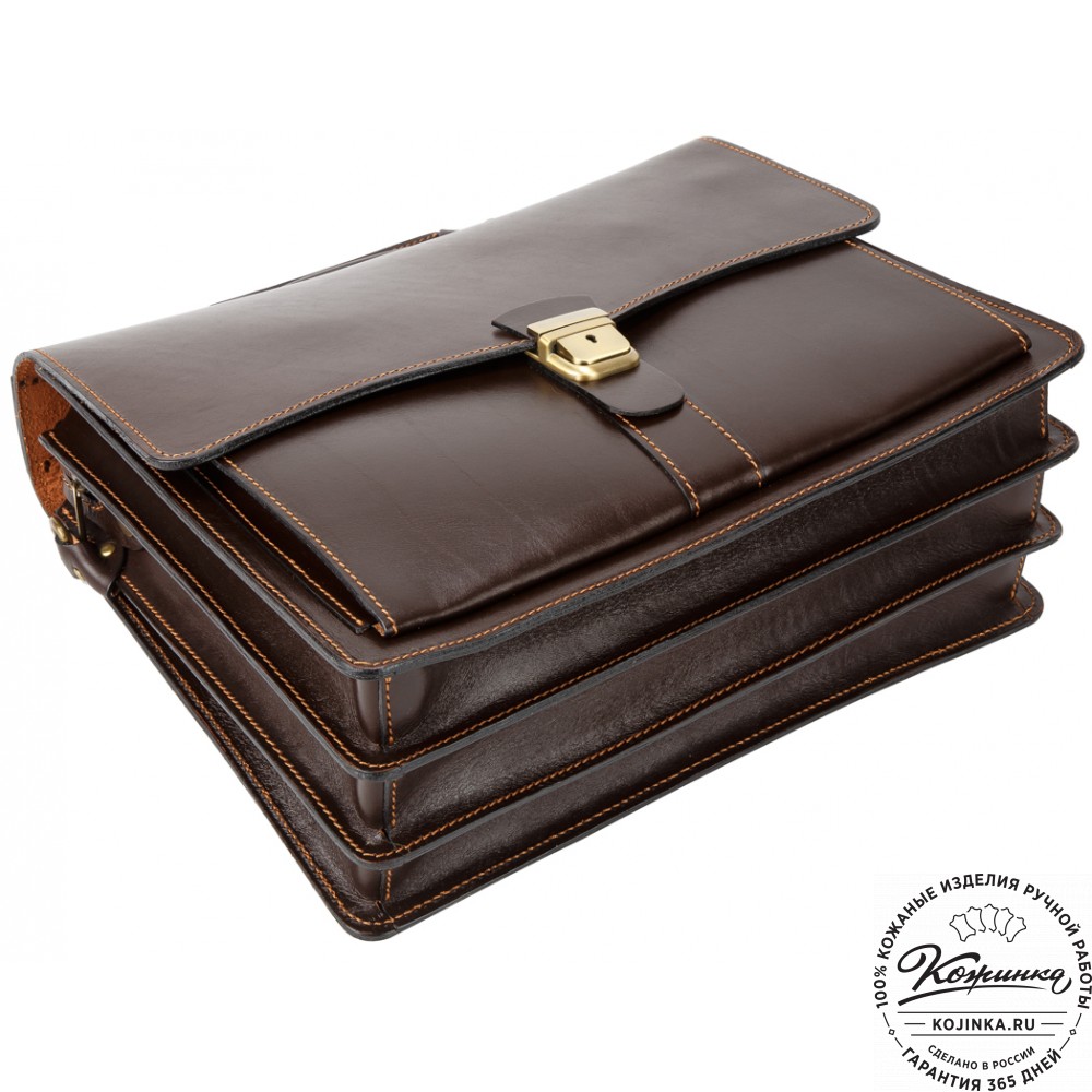 Кожаный портфель "Карьерист"  (коричневый)